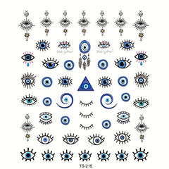Evil Eye Nail Art Stickers Decals 3D Self Adhesive