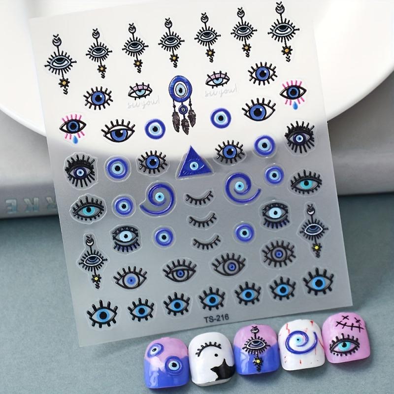 Evil Eye Nail Art Stickers Decals 3D Self Adhesive