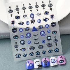 Evil Eye Nail Art Stickers Decals 3D Self Adhesive