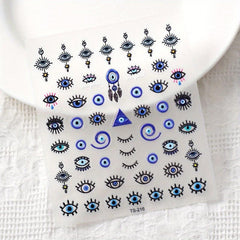 Evil Eye Nail Art Stickers Decals 3D Self Adhesive