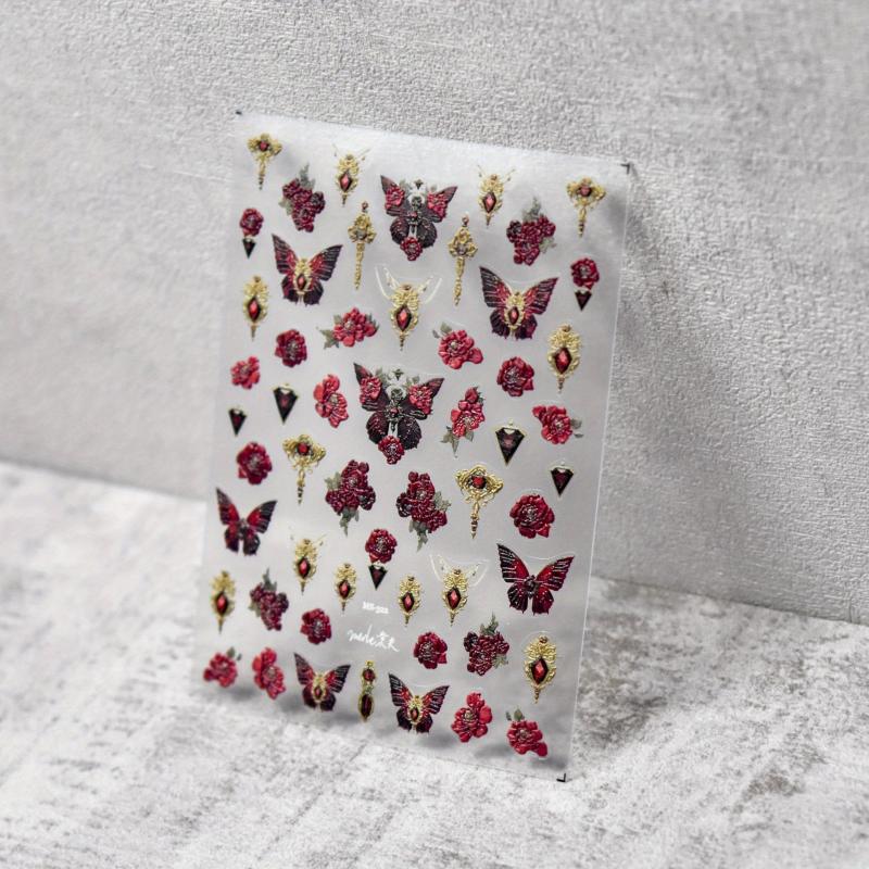 5D Embossed Butterfly Nail Art Stickers Self Adhesive Decals for DIY Nail Art