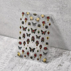 5D Embossed Butterfly Nail Art Stickers Self Adhesive Decals for DIY Nail Art