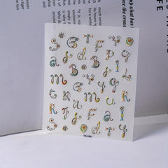 4pcs 5D Flower Nail Art Stickers Self Adhesive Nail Decals For DIY Or Salons