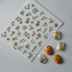 4pcs 5D Flower Nail Art Stickers Self Adhesive Nail Decals For DIY Or Salons