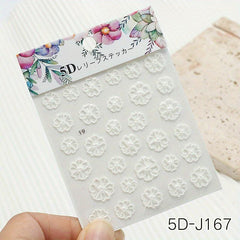 5D Embossed Flower Nail Art Stickers Lace Decals For DIY Or Salon