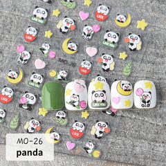 5D Embossed Panda Nail Art Stickers - Fun DIY Nail Supplies