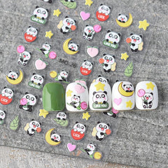 5D Embossed Panda Nail Art Stickers - Fun DIY Nail Supplies