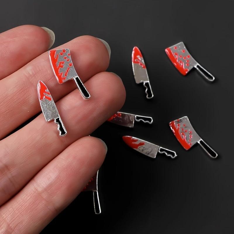 5pcs Halloween Blood Nail Art Charms 3D Metal Nail Art Accessories