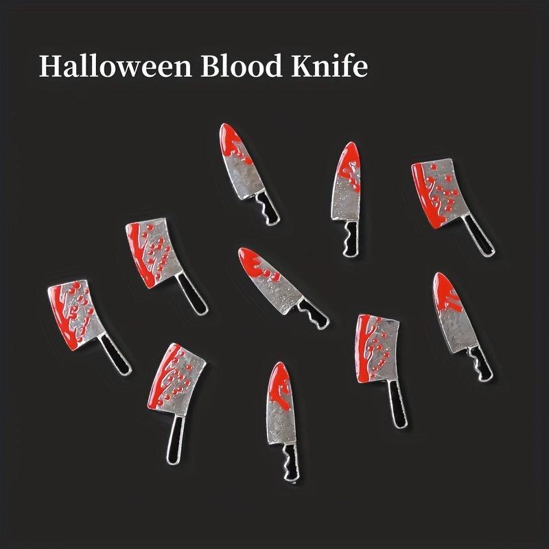 5pcs Halloween Blood Nail Art Charms 3D Metal Nail Art Accessories