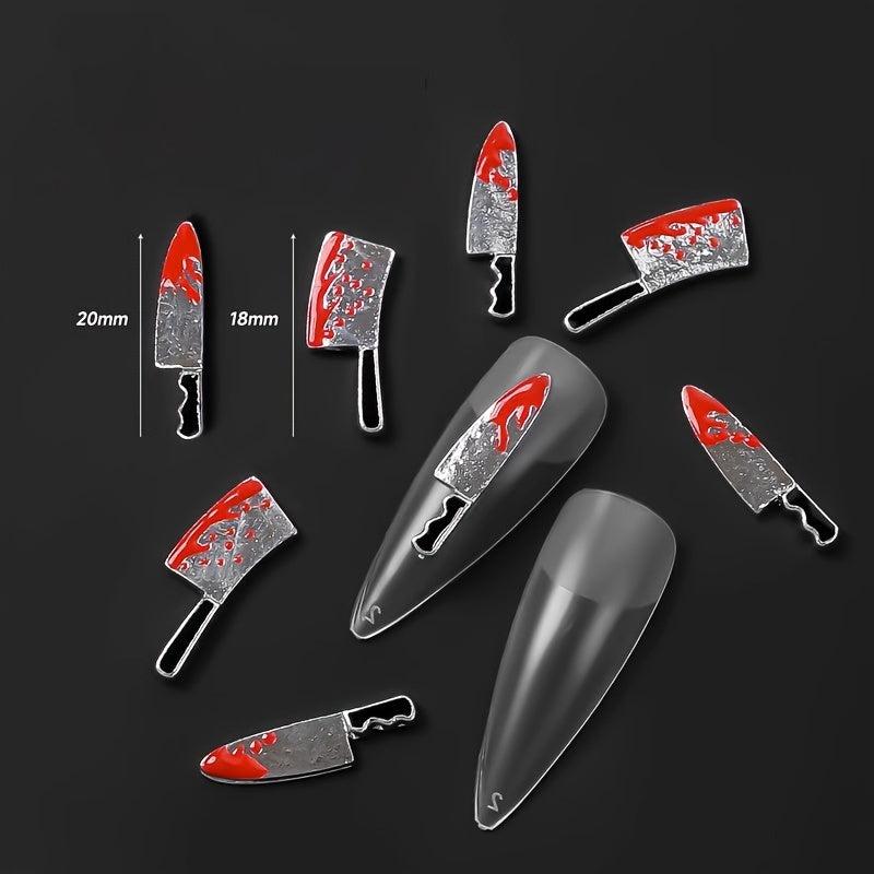 5pcs Halloween Blood Nail Art Charms 3D Metal Nail Art Accessories
