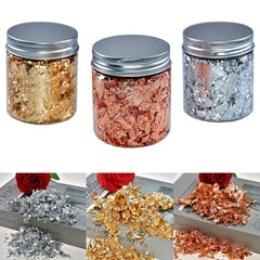 Golden Silvery Foil Flakes DIY Nail Art Foil Paper