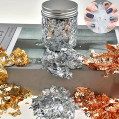 Golden Silvery Foil Flakes DIY Nail Art Foil Paper