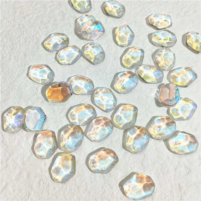 10pcs Mocha Ripple Crystal Nail Charms 3D Rhinestones Decorations for Nails