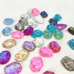 10pcs Mocha Ripple Crystal Nail Charms 3D Rhinestones Decorations for Nails