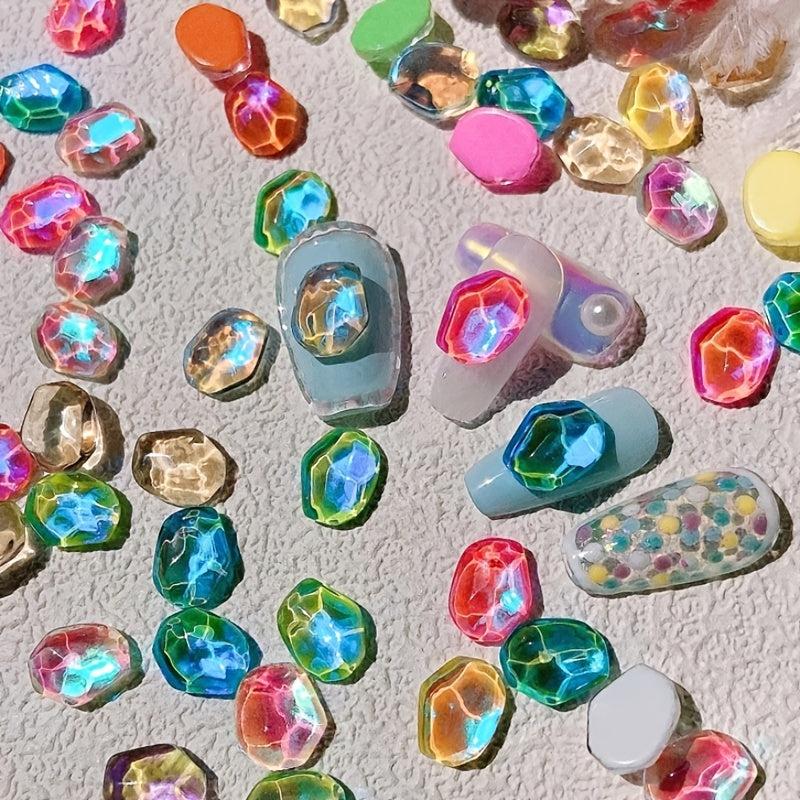 10pcs Mocha Ripple Crystal Nail Charms 3D Rhinestones Decorations for Nails