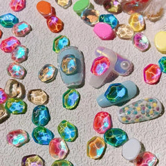 10pcs Mocha Ripple Crystal Nail Charms 3D Rhinestones Decorations for Nails