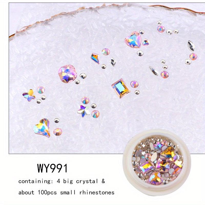 Flat Bottom Diamond Crystal Nail Jewelry Set