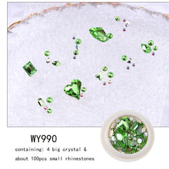 Flat Bottom Diamond Crystal Nail Jewelry Set