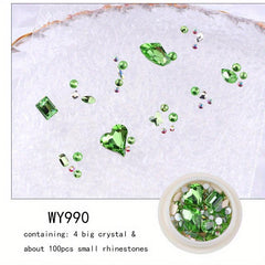 Flat Bottom Diamond Crystal Nail Jewelry Set