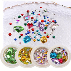 Flat Bottom Diamond Crystal Nail Jewelry Set