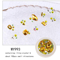 Flat Bottom Diamond Crystal Nail Jewelry Set