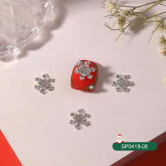 10 Pcs Alloy Snowflake Nail Charms for DIY Nail Decoration
