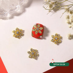 10 Pcs Alloy Snowflake Nail Charms for DIY Nail Decoration