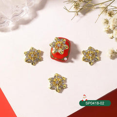 10 Pcs Alloy Snowflake Nail Charms for DIY Nail Decoration