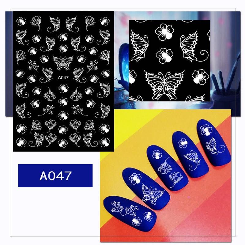 16pcs Christmas Nail Art Stickers Snowflake Reindeer Self Adhesive Decals