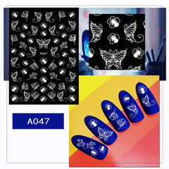 16pcs Christmas Nail Art Stickers Snowflake Reindeer Self Adhesive Decals