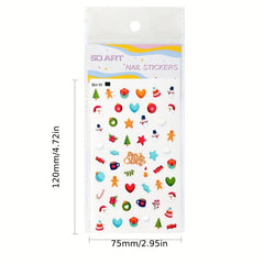 4pcs Halloween Christmas Nail Art Stickers Self Adhesive Nail Art Supplies