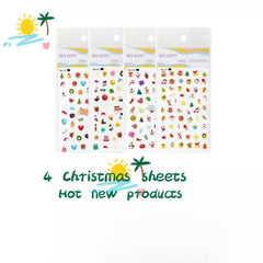 4pcs Halloween Christmas Nail Art Stickers Self Adhesive Nail Art Supplies