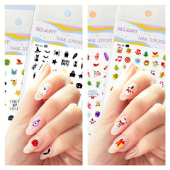 4pcs Halloween Christmas Nail Art Stickers Self Adhesive Nail Art Supplies