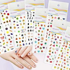 4pcs Halloween Christmas Nail Art Stickers Self Adhesive Nail Art Supplies