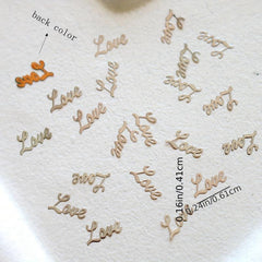 Golden Love Letter Nail Charms for Women Nail Art Decoration