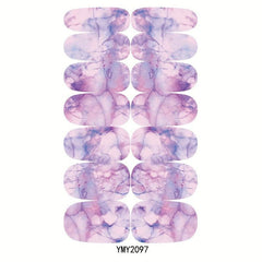 10 Sheets Marble Nail Polish Stickers Self-Adhesive Nail Decal Strips