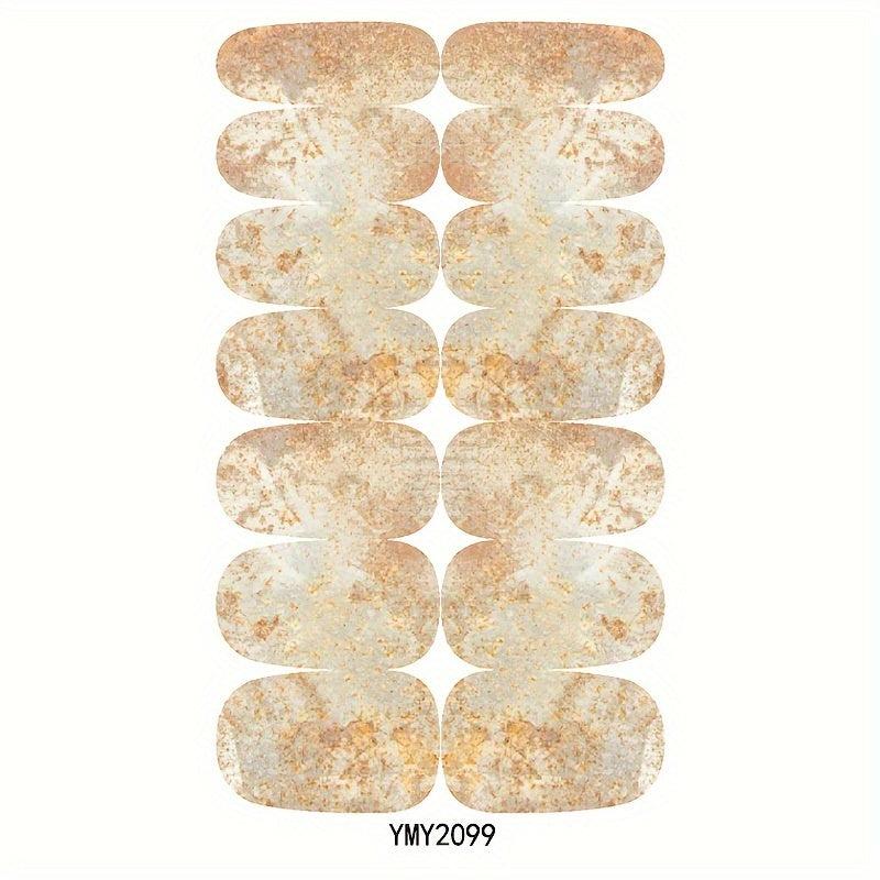 10 Sheets Marble Nail Polish Stickers Self-Adhesive Nail Decal Strips