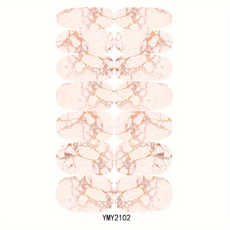 10 Sheets Marble Nail Polish Stickers Self-Adhesive Nail Decal Strips