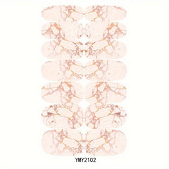 10 Sheets Marble Nail Polish Stickers Self-Adhesive Nail Decal Strips