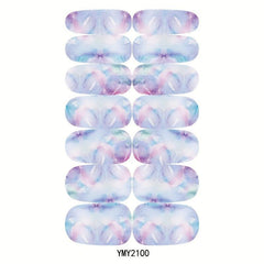 10 Sheets Marble Nail Polish Stickers Self-Adhesive Nail Decal Strips