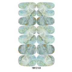 10 Sheets Marble Nail Polish Stickers Self-Adhesive Nail Decal Strips