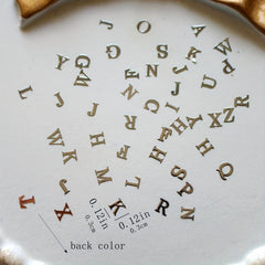 Golden Letter Nail Charms 3D Metal Slices for Nail Art DIY