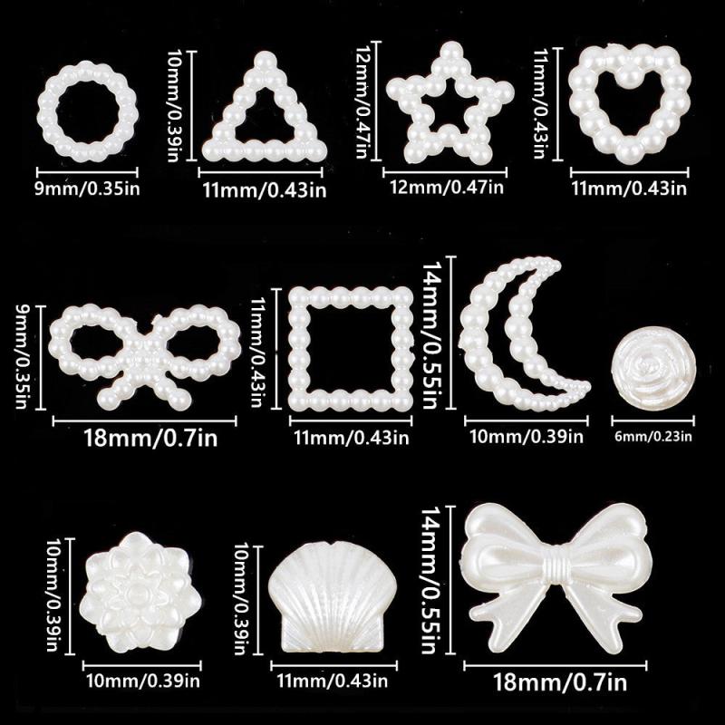 3D Acrylic Pearls Nail Charms for Manicure DIY Crafts Jewelry