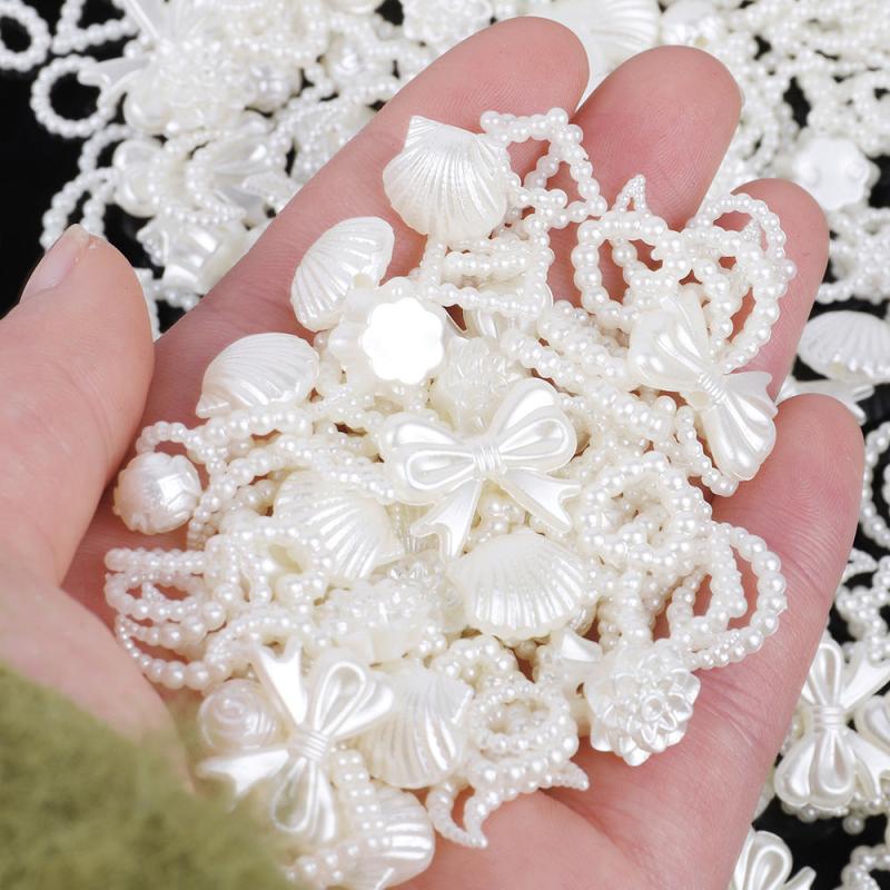 3D Acrylic Pearls Nail Charms for Manicure DIY Crafts Jewelry