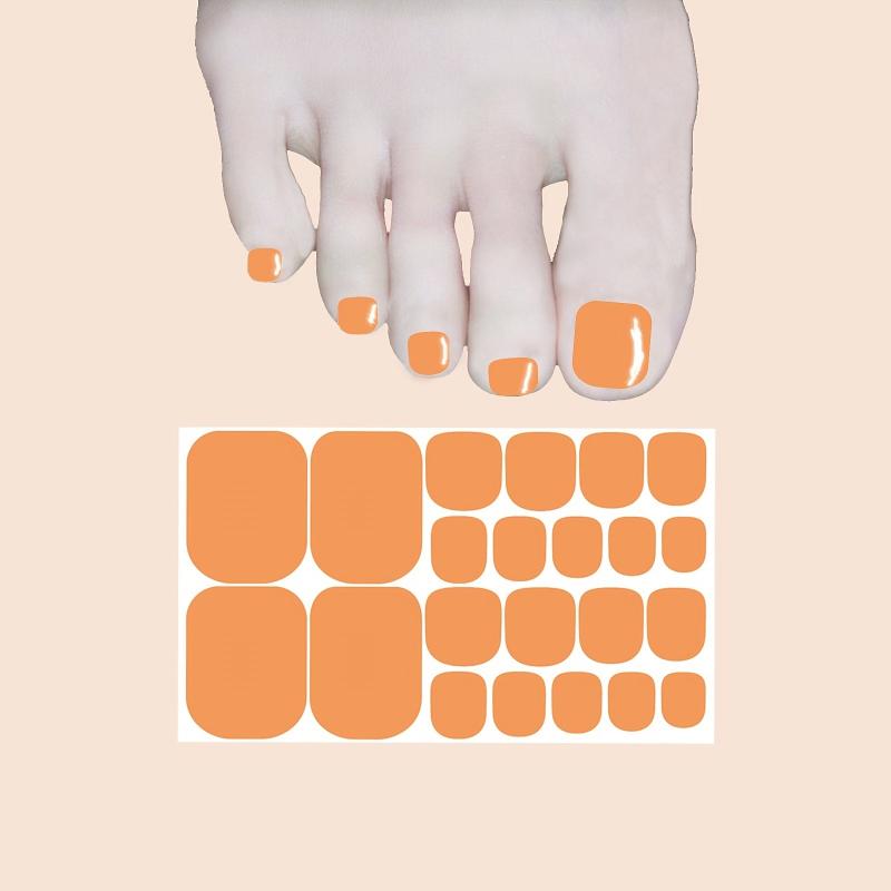 Solid Toenail Polish Strips Full Wraps Self Adhesive Gel Toe Stickers