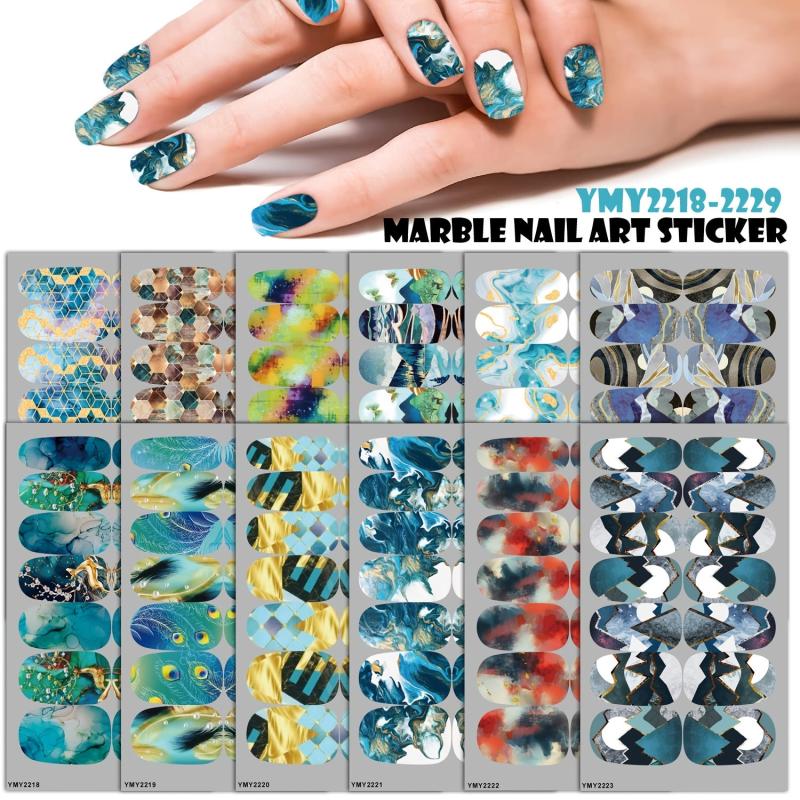 Marble Stripes Nail Sticker Self Adhesive Manicure Decoration