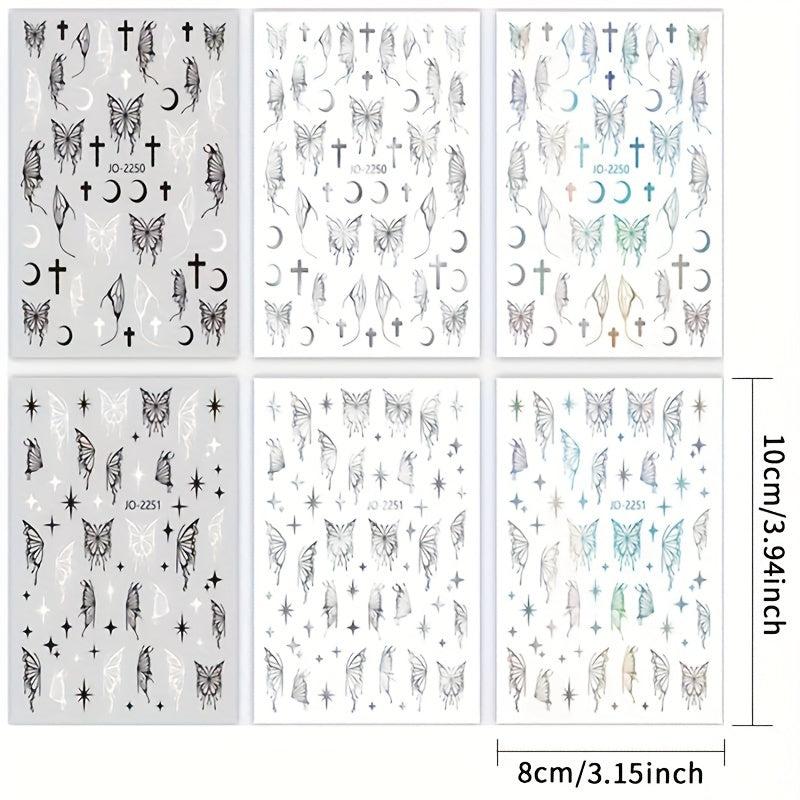 6pcs 3D Butterfly Nail Art Stickers Self Adhesive Nail Art Supplies