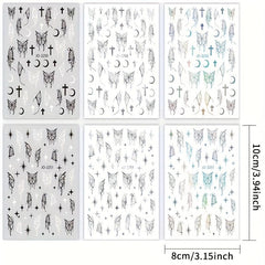 6pcs 3D Butterfly Nail Art Stickers Self Adhesive Nail Art Supplies