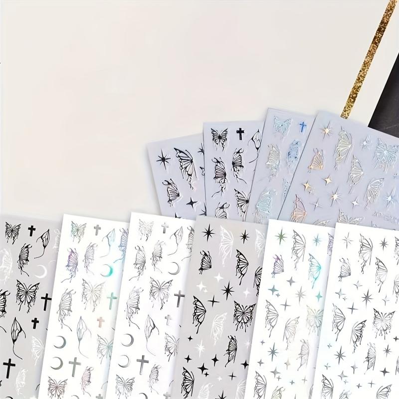 6pcs 3D Butterfly Nail Art Stickers Self Adhesive Nail Art Supplies