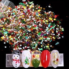 Christmas Nail Glitter Snowflake Hexagon Shape Nail Art Decoration
